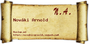 Nováki Arnold névjegykártya